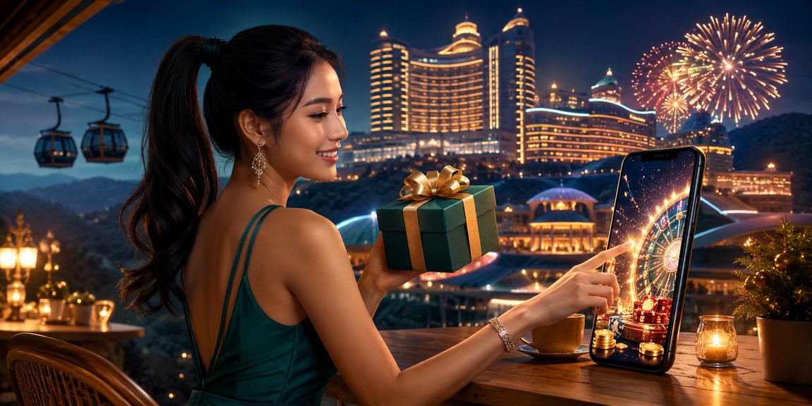 Pemain menikmati permainan slot mudah alih di Genting Highlands Malaysia
