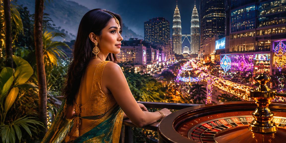 Suasana kasino meja permainan live dealer di Kuala Lumpur